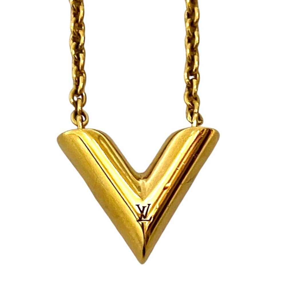 Louis Vuitton Essential V Necklace, Accessory, Total Weight 9.0g, 47cm, Alloy...